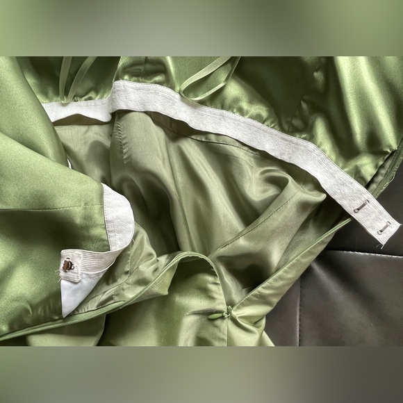 Ann Taylor Silk Fully Lined Strapless Celery Green Cocktail Dress Size 10 - Picture 8 of 13
